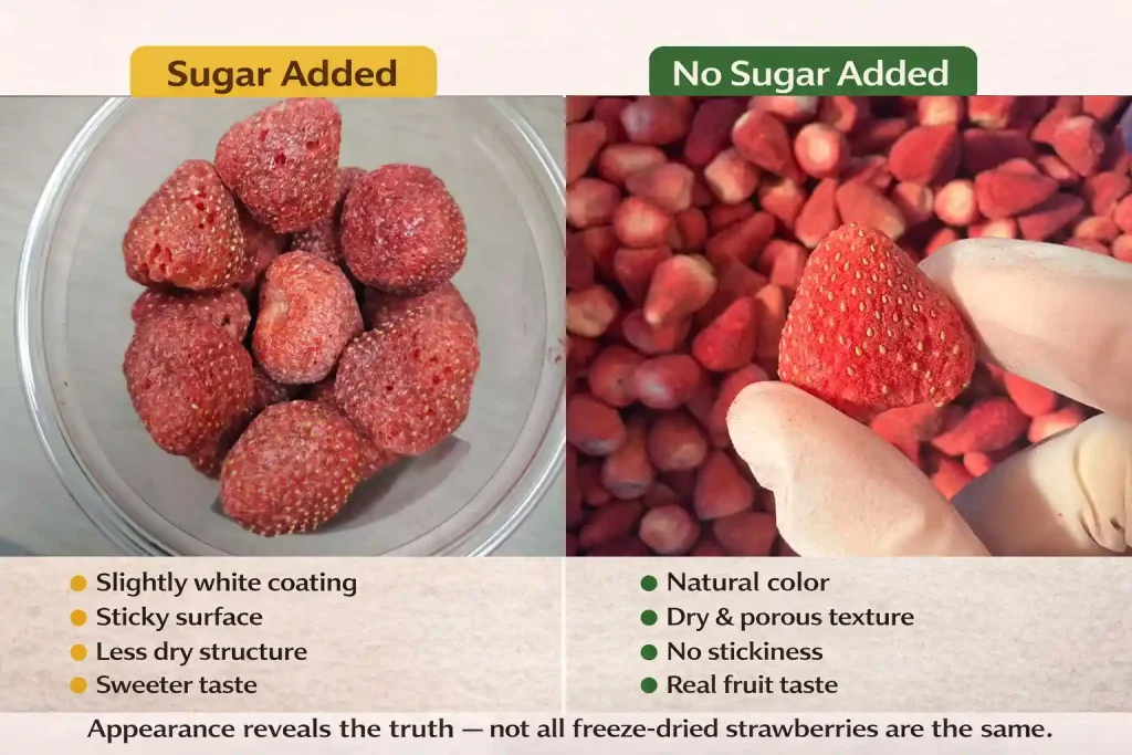 Appearance reveals the truth — not all freeze-dried strawberries are the same